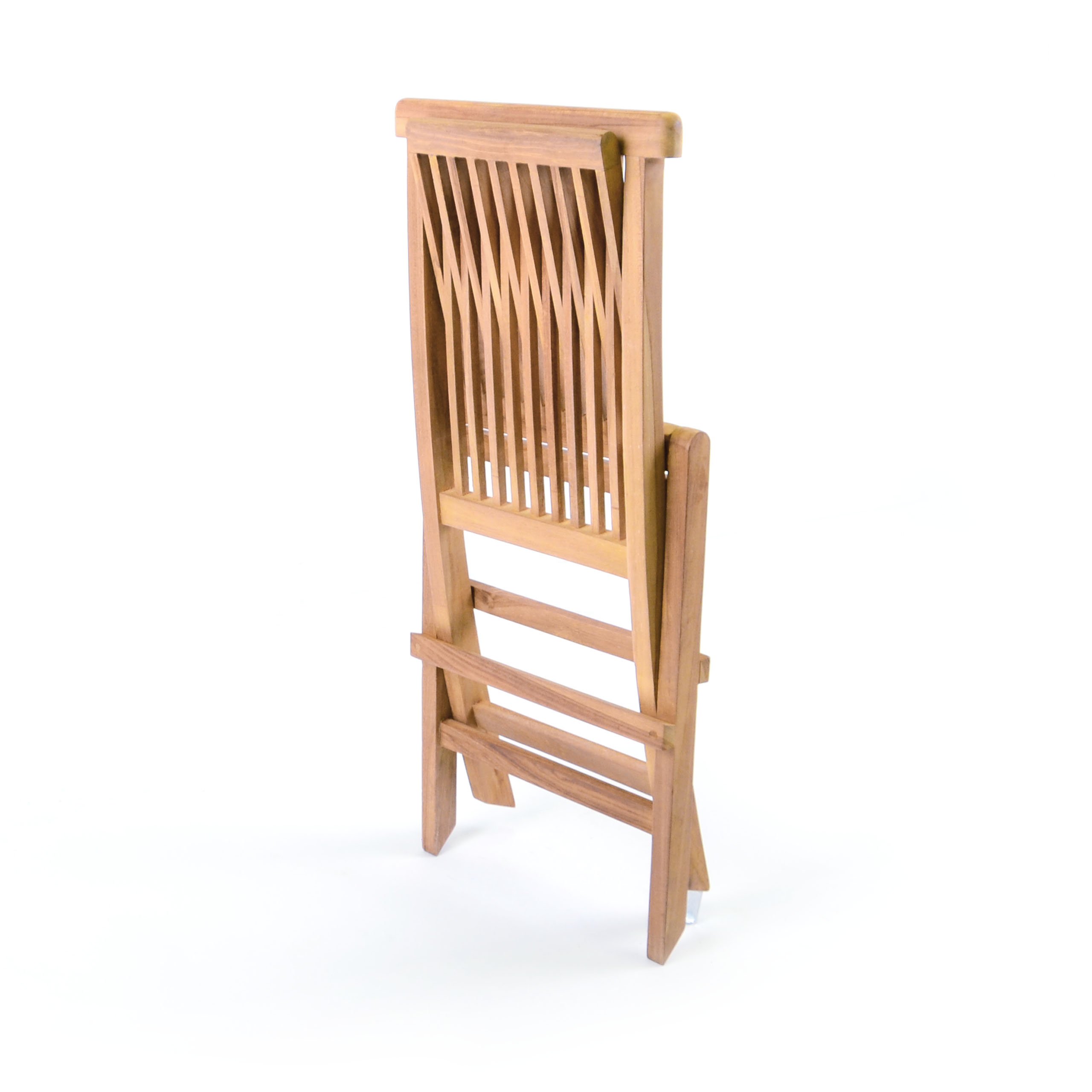 Divero klappbarer Kinderstuhl aus Teak-Holz, unbehandelt - Sitzhöhe 33 cm