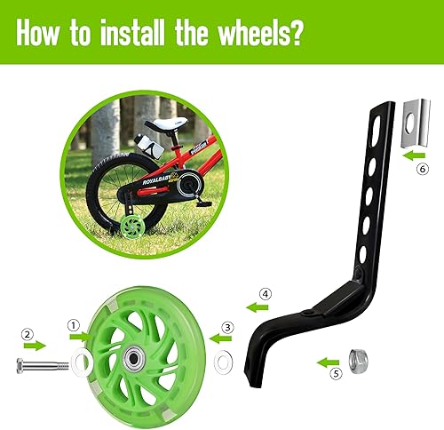 Miniatura 3 de Ruedas de entrenamiento para bicicleta, rueda de silencio de flash más fuerte, estabilizador ajustable adecuado para bicicleta de una sola velocidad