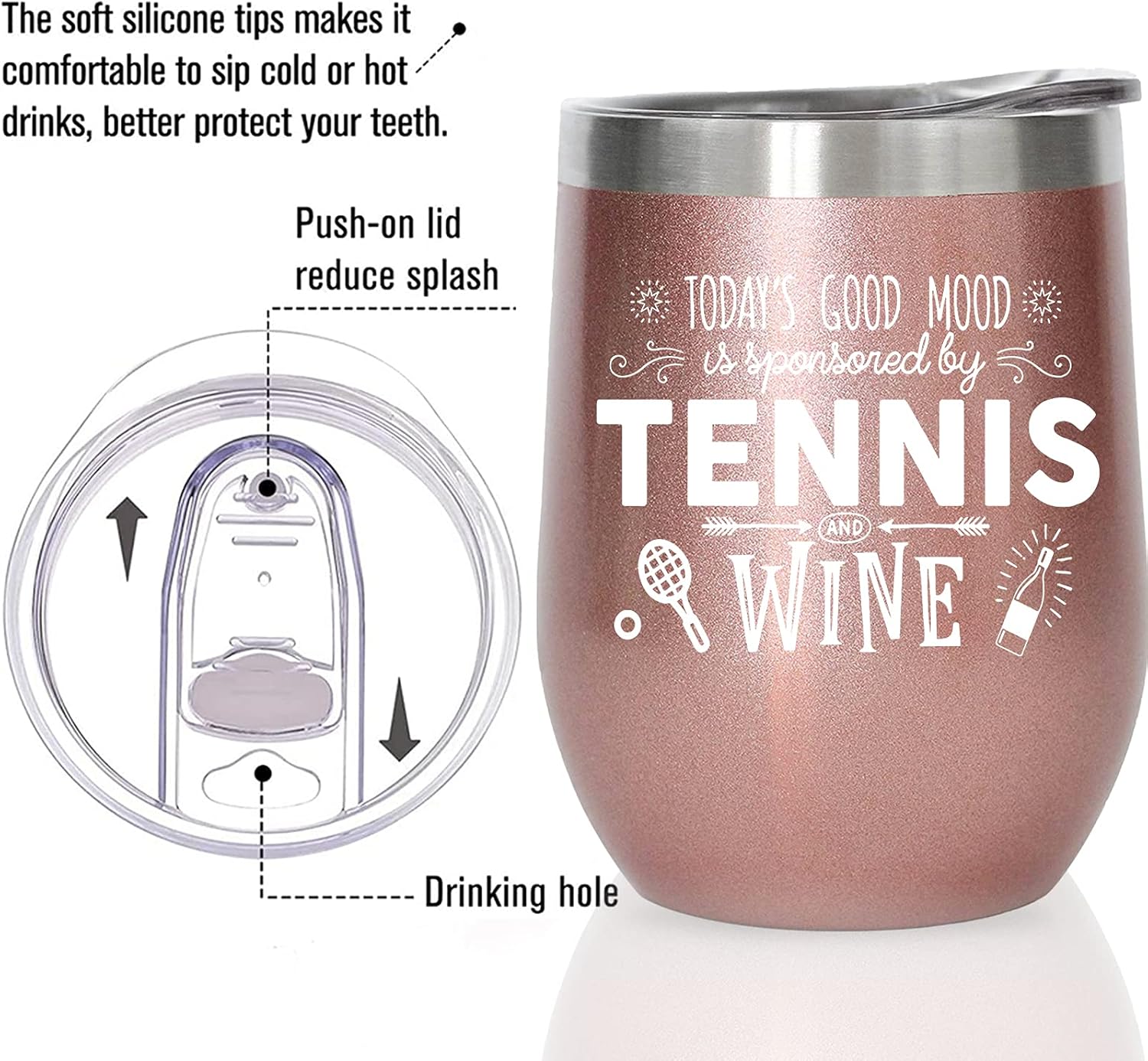 Kubbut Tennis Gifts for Men/Women, Gifts for a Tennis Lover Accessories/Party Decorations Themed Tumbler 12OZ - Image 3