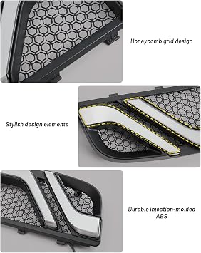 KEMIMOTO Motorcycle LED Turn Signal Running Light for Fairing Lower Grills, Compatible with Touring Electra Glide Ultra Limited Road Glide 2014-2020 2021 2022 2023 (Black)