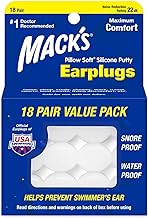 Mack's Pillow Soft Silicone Earplugs, 18 Pair - The Original Moldable Silicone Putty Ear Plugs for Sleeping, Snoring, Swimming, Travel, Concerts and Studying | Made in USA