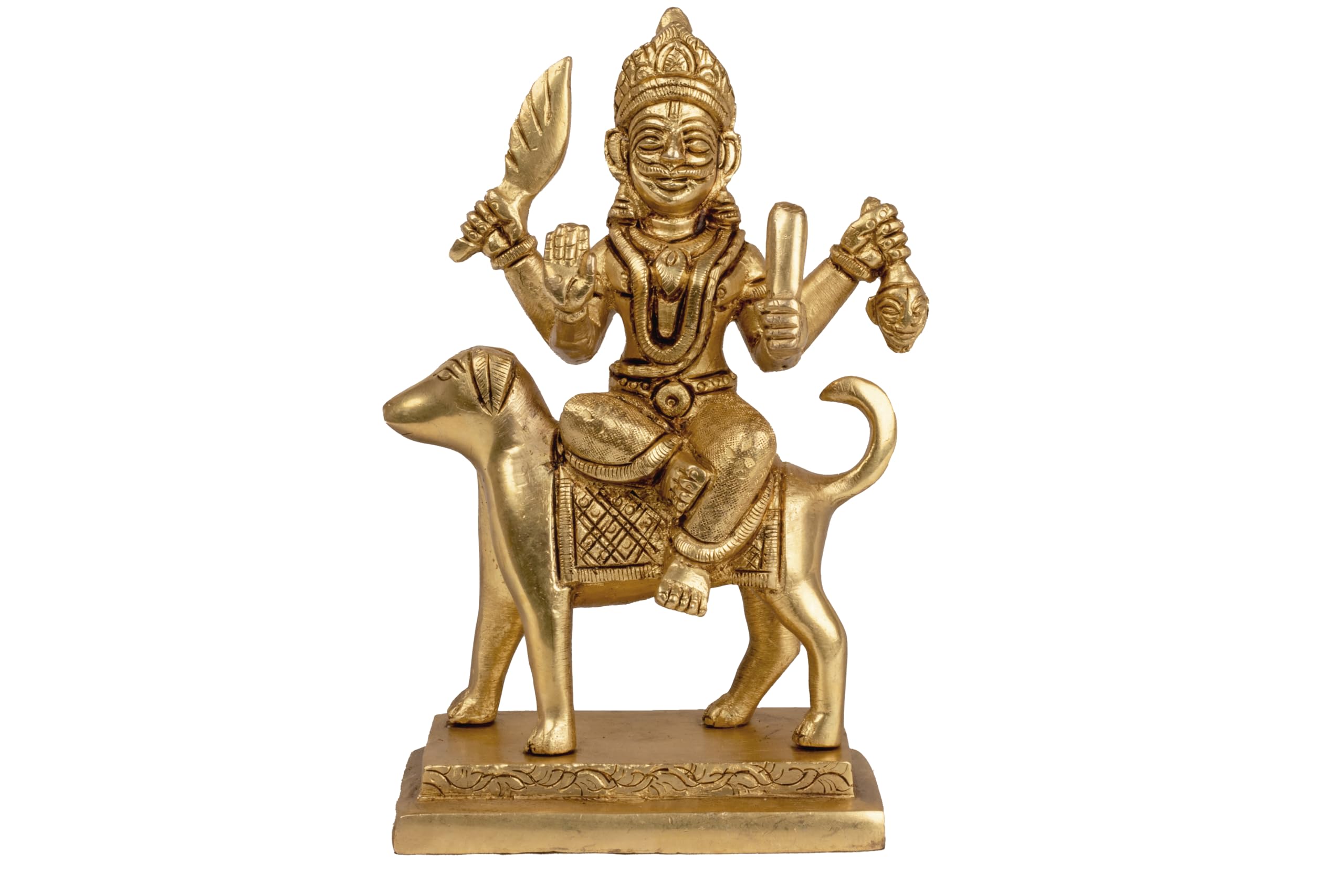 Sponsored Ad - Mohan Jodero Brass Kaal Kal Bhairav Idol | Bhairo Baba Ji Murti | Shri Kal Bhairava Statue I Incarnation of Lord Shiva I Height- 6.8 Inches I