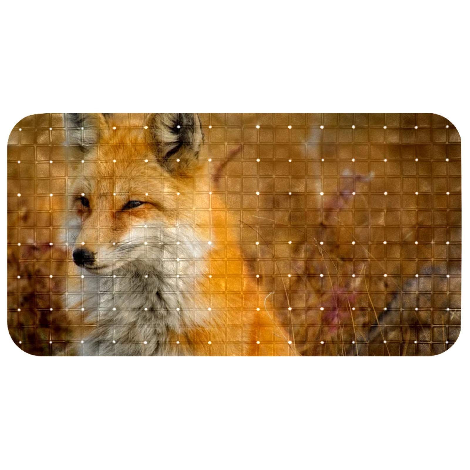 Tapis de baignoire Bennigiry renards 37x68 cm séchage rapide