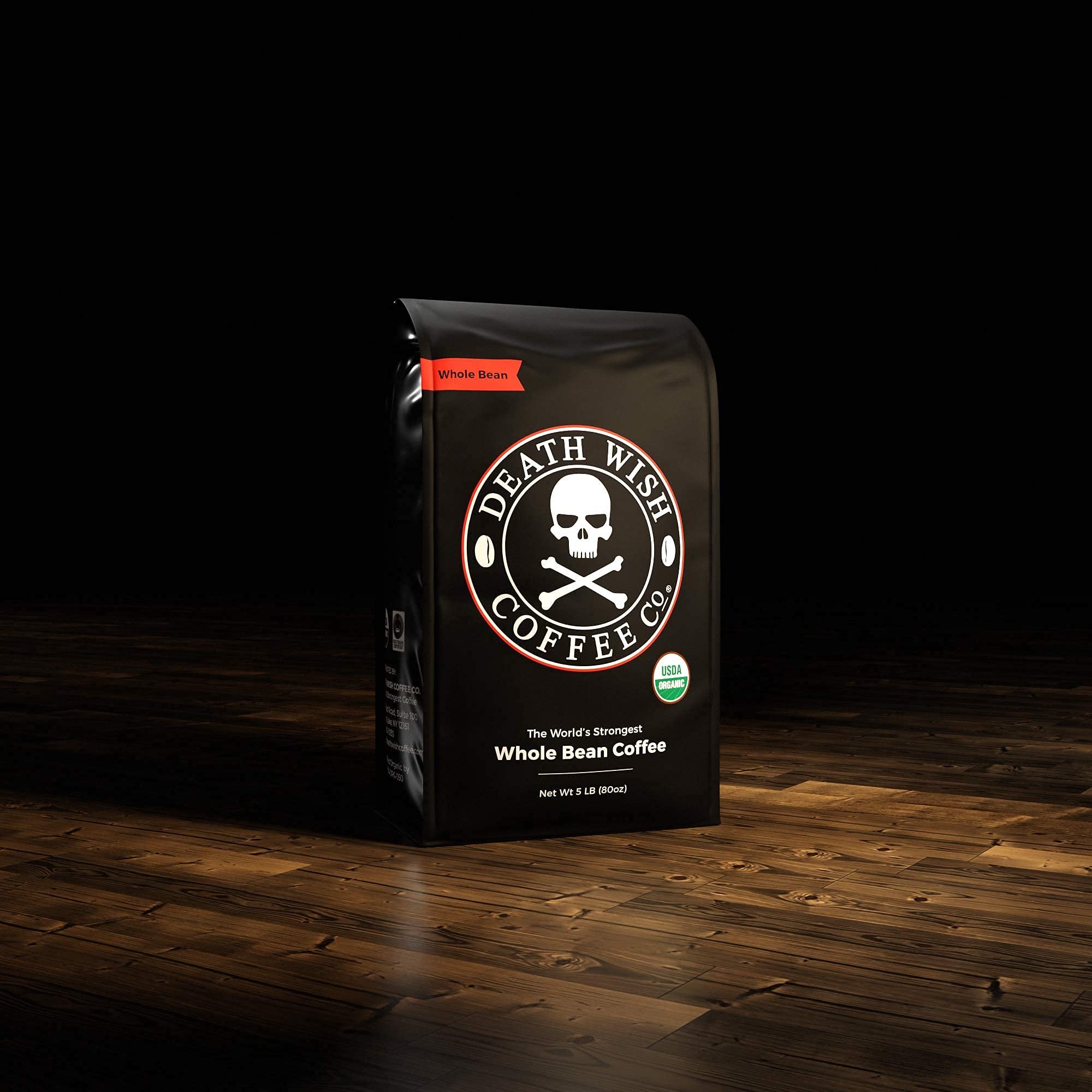 DEATH WISH COFFEE Whole Bean Coffee [5 Lbs.] The World's Strongest