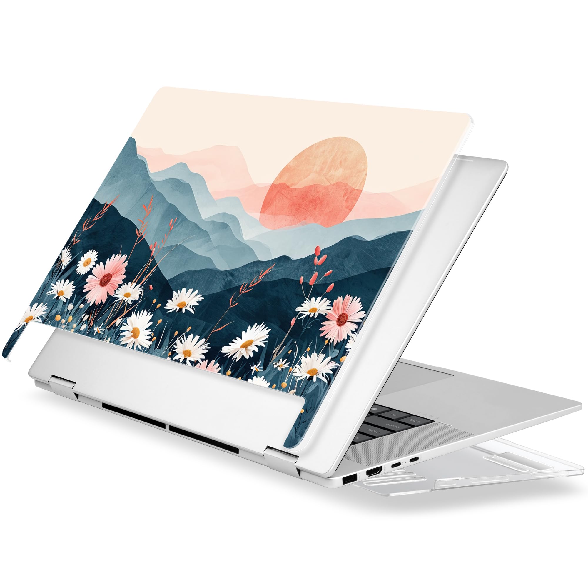 Premium Crystal Case for HP Envy x360 16-inch 2-in-1 Laptop 2024 2025 Release, Floral Patterns Ultra-Slim Lightweight Scratch-Resistant Clear Hard Shell with Professional Protection, Sunset