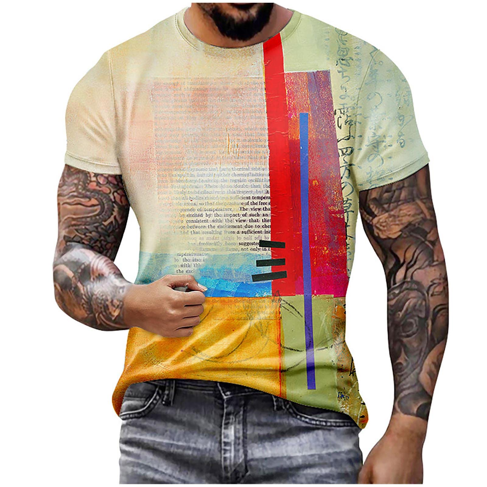 NUSGEAR 2022 Camiseta Manga Corta Hombre Verano 3D Impresión Moda Originales Camiseta Casual T-Shirt Blusas Camisas Camiseta Cuello Redondo Suave básic Camiseta Top Talla Grande M-6xl