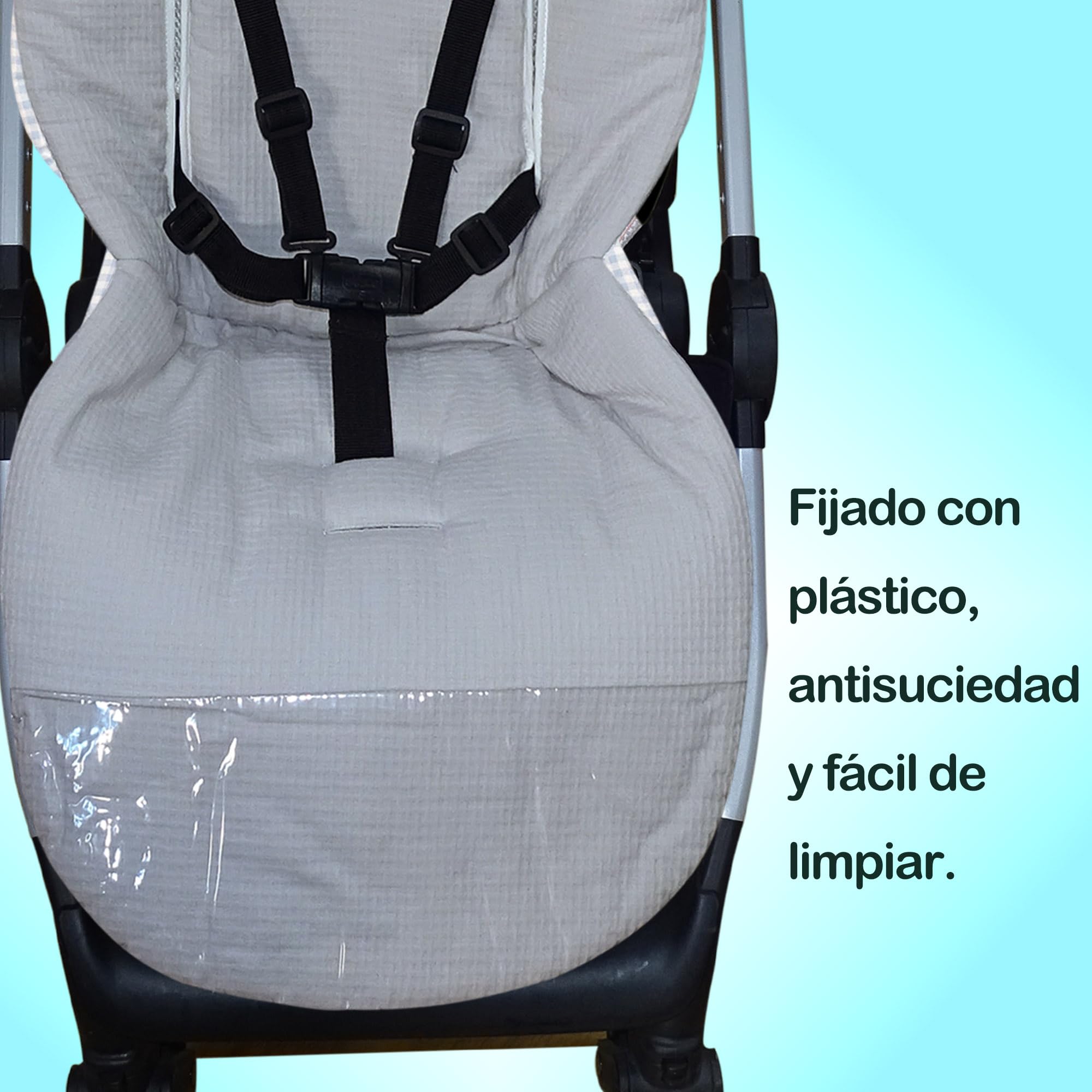 Colchoneta Universal para Silla de Paseo 90x43 cm, Transpirable con Malla 3D de Suave, Compatible con Carritos de Bebé, Ideal para Verano y Uso Diario, Lavable (Walff Gris)
