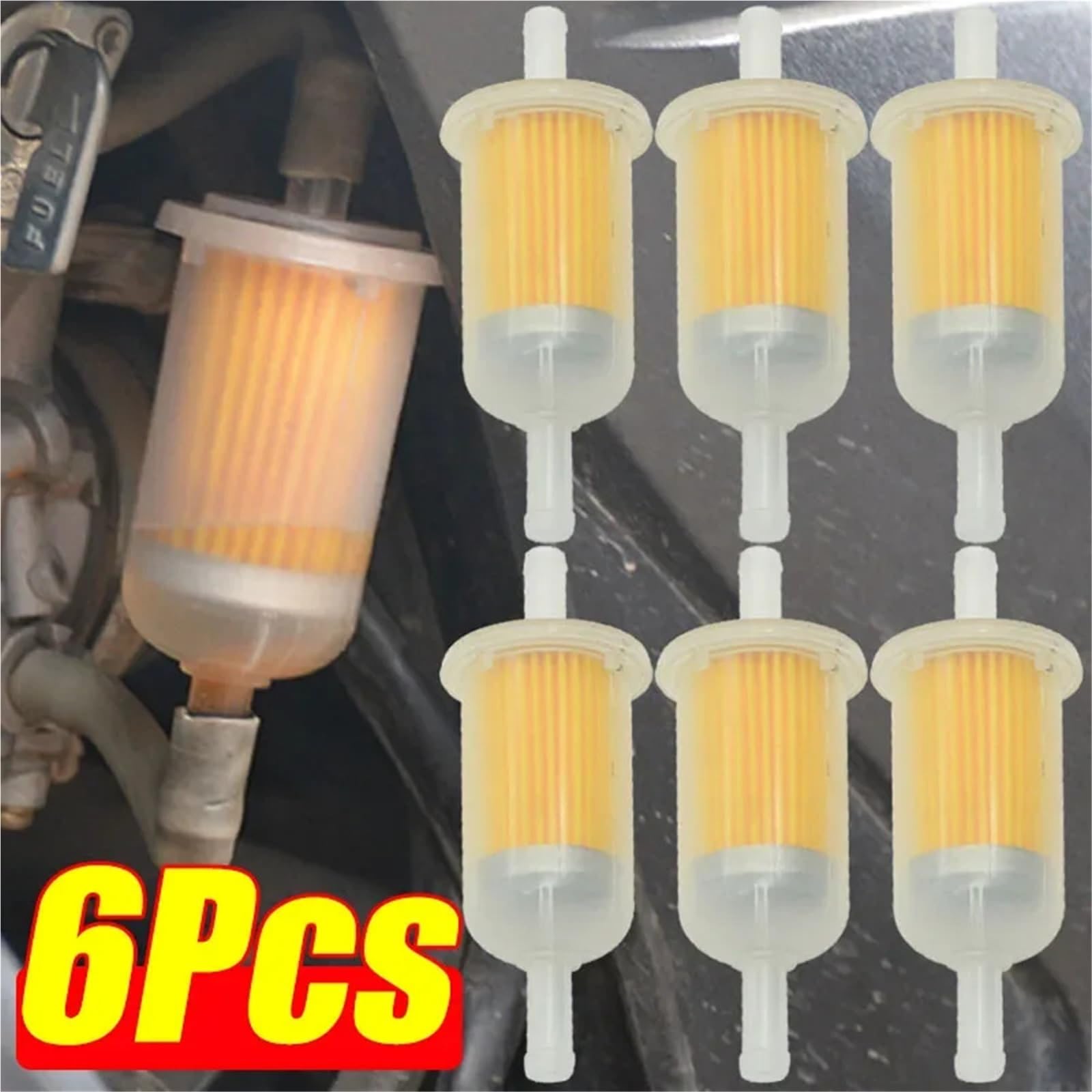 Filtr olejowy Przewody benzynowe samochodu Wszechstronny wbudowany filtr paliwa gazowego do małych akcesoriów 1-6 szt. 6 MM-8 MM(6pcs)
