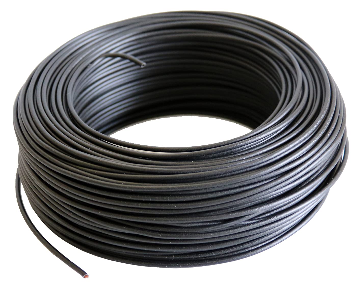 Aderleitung -Verdrahtungsleitung - Einzelader flexibel - PVC Leitung - H07 V-K 1,5 mm² - Farbe: schwarz 10m/25m/50m/100 m frei wählbar (100 Meter)