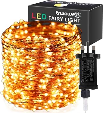 Christmas Lights Copper Wire, 328FT 100M 1000 LEDs Christmas Outdoor Indoor Decorations String Light Warm White, 8 Modes Waterproof Twinkle Starry Fairy Light for Garden,Xmas,Party,Trees,Home,Wedding [Energy Class F]