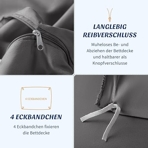 Miniatura 7 de AiAngu Juego de sábanas súper suaves con bolsillos profundos de 16 pulgadas (gris oscuro-6, Queen)