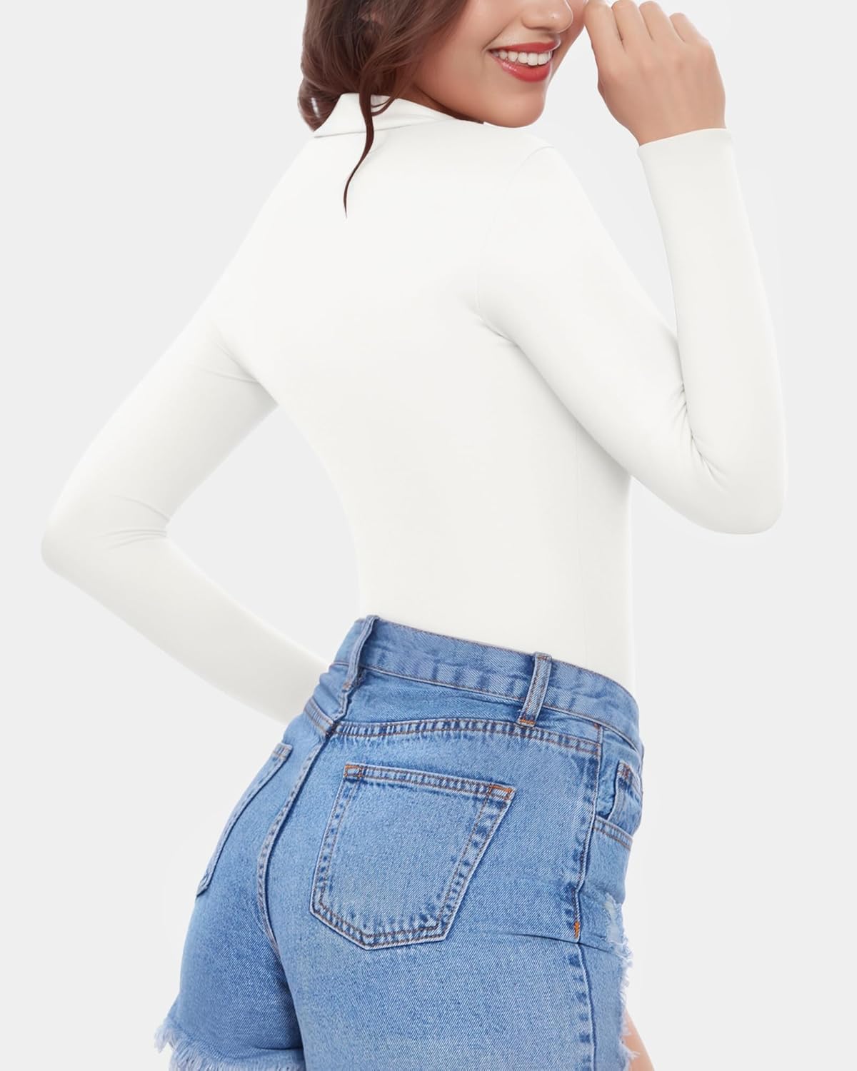 MANGOPOP Women's Mock Turtle Neck Fleece Lined Long Sleeve Thermal Underwear T Shirt Tops Tee - Image 2