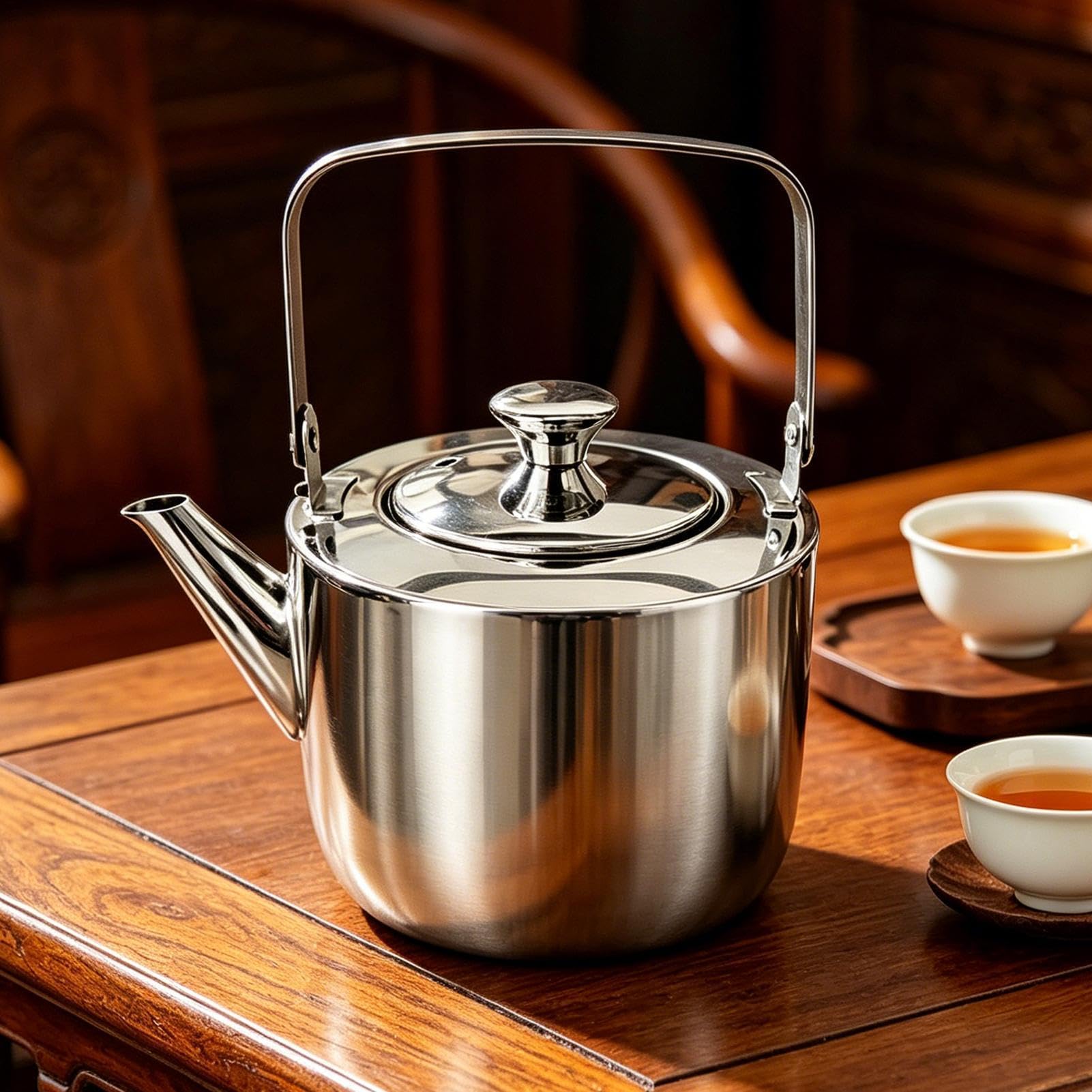de acero inoxidable de 1,3 l de metal hirviendo con infusor y