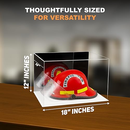 Vista 244 de Better Display Cases Versátil vitrina de acrílico transparente - Caja rectangular grande con base blanca 18" x 12" x 3" (BK09)