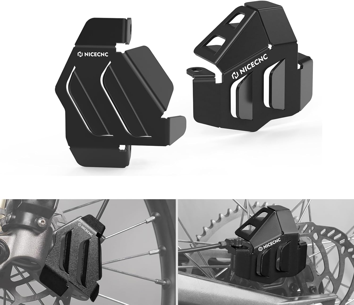 NICECNC Black Front Rear Brake Caliper Guard Protecor Compatible with Surron Light bee X/S/ L1E CNC Machined Compatible with Segway X160 X260 See Fitment