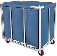 Vista 12 de Carrito de lavandería industrial con ruedas de 11.35 pulgadas de Bushel, cesta de lavandería comercial para el hogar, cestas de lavandería grandes