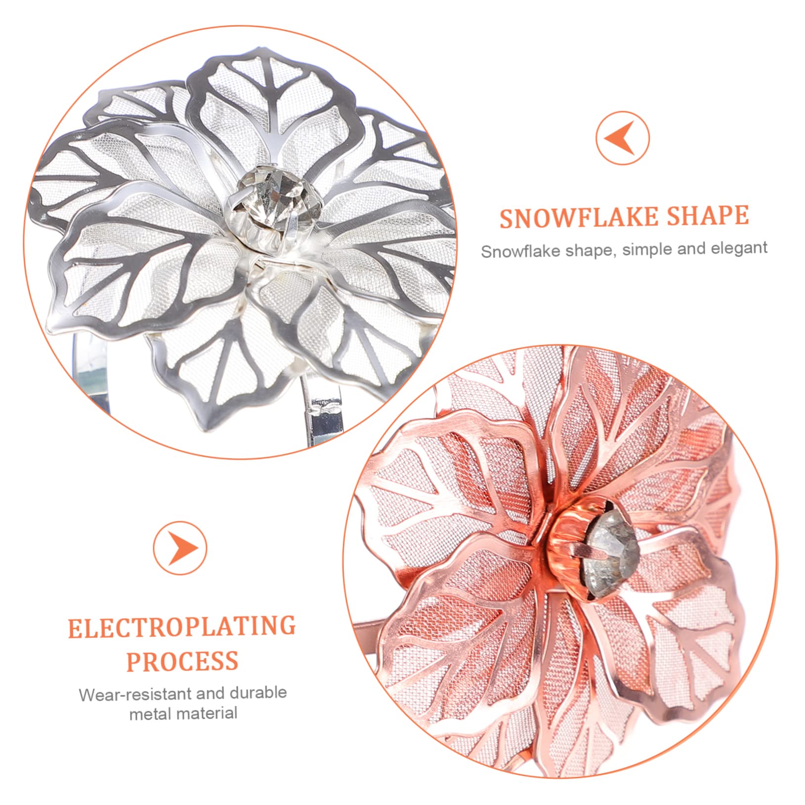 TOPBATHY 24piezas Aros De Servilleta De Forma De para Decoración De Mesa Bodas y Plateados Rosa Dorado