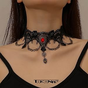 服/ファッション ALCHEMY GOTHIC: ARACHNATHEA LACE CHOKER Amazon.com: TAKANAP Gothic Lace Choker;Victory Necklace;Gothic