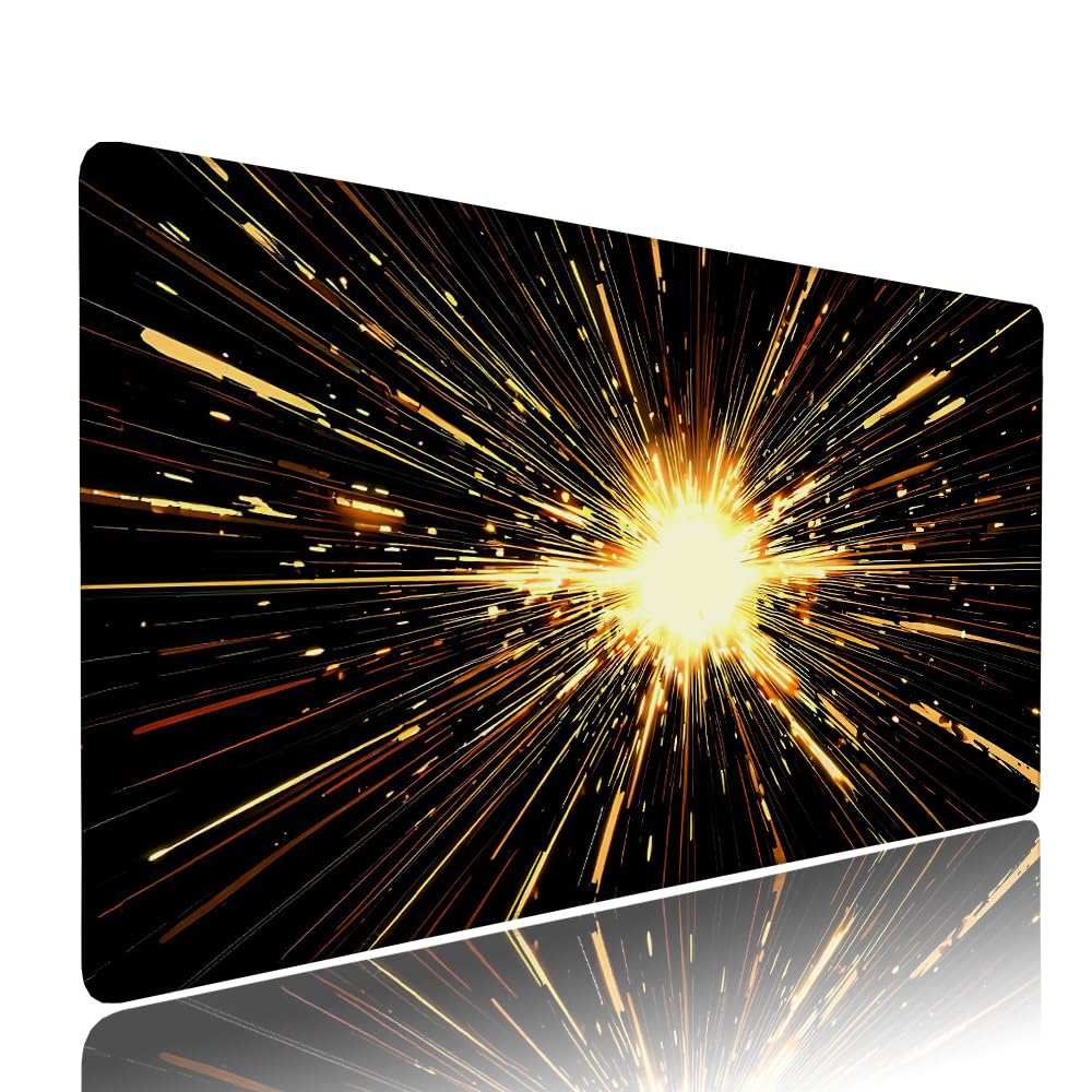 Alfombrilla de Mouse para Juegos, Nero, XXL, Antideslizante, Impermeable, Diseño de Astratto, Extendido, Grande, 1200x600x3mm, para PC, Laptop, Ufficio, Famiglia d-310