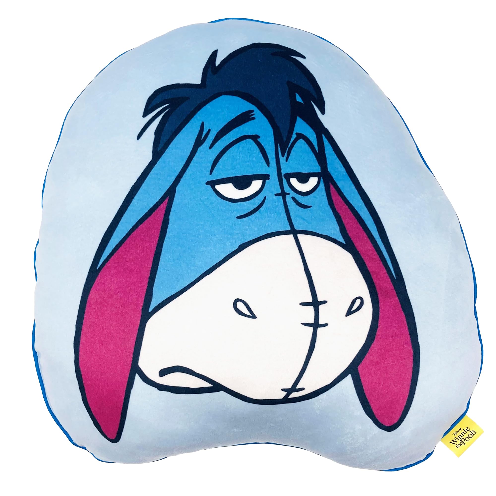 MORIPiLO Disney Winnie the Pooh Eeyore (Chewy Die Cut Cushion), Soft and Soft Texture, Plush Toy, Nap Pillow, Approx. 15.7 x 15.7 x 3.9 inches (40 x 40 x 10 cm) (Funny Face, Blue) Disney Character : H
