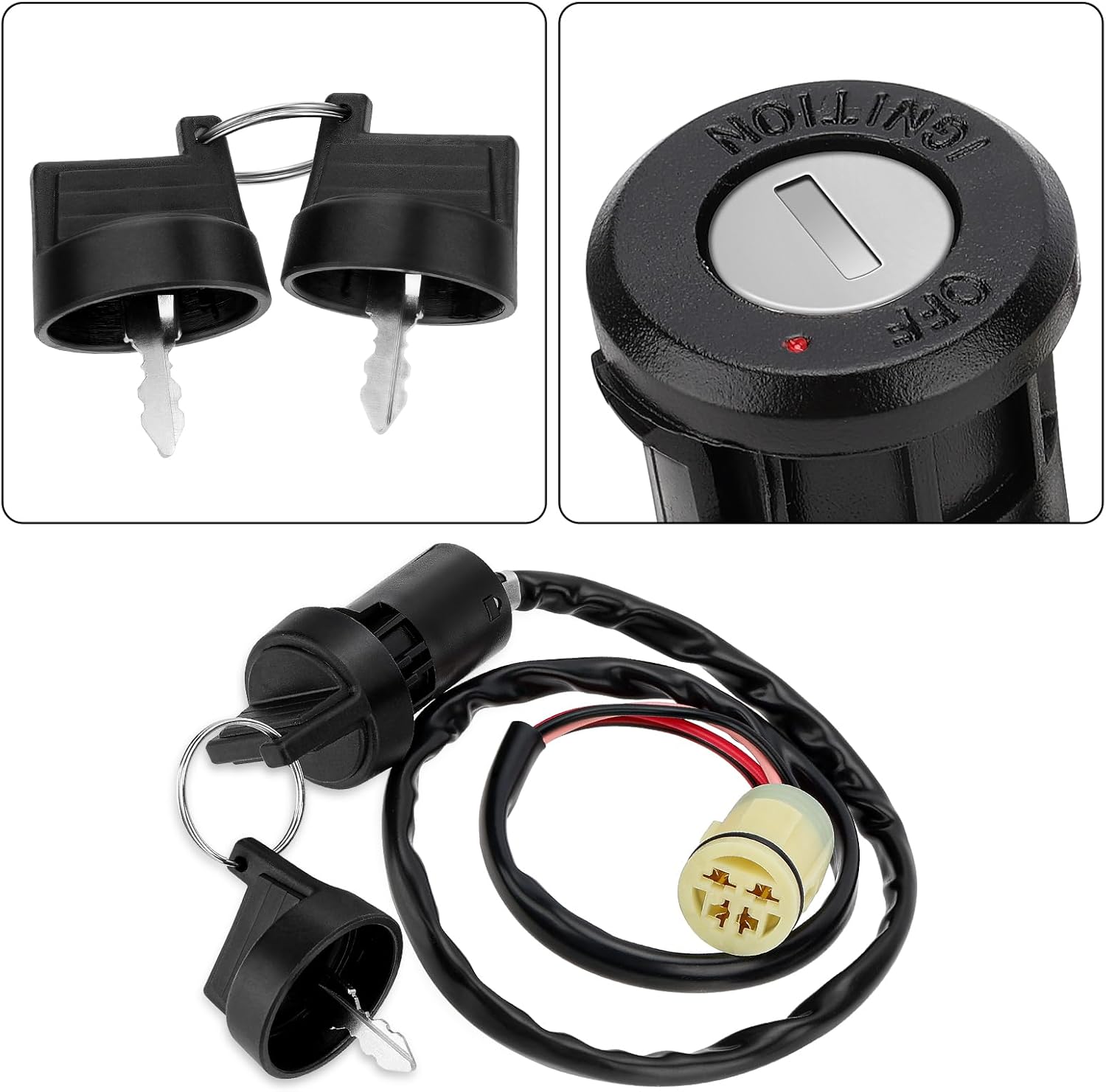 M MATI Handlebar Key Starter Relay Switch Kit for Honda Foreman 450 S TRX450FM 1998-2004 Manul Shift 35020-HM7-A00 35100-HN0-A02 35850-HM7-000