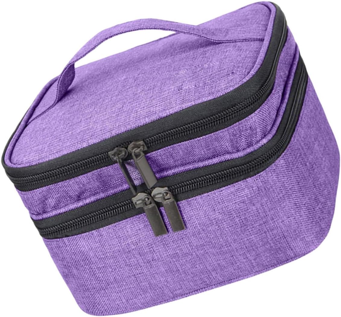 VALICLUD 30grids Essential Oil Bottle Storage Bag Nail Polish Carrying Case Pouch Double Layer Travel Bag for Gel Nail Polish