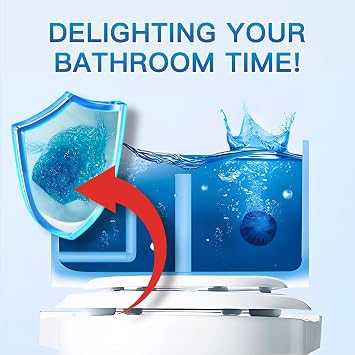 Vacplus Automatic Toilet Bowl Cleaner Tablets, Drop-In Tank Cleaner for Bathroom, Prevent Stains & Deodorize, Long-Lasting Cleaning Tabs, Easy-Use Freshener for Bowl & Tank, 100 Pack