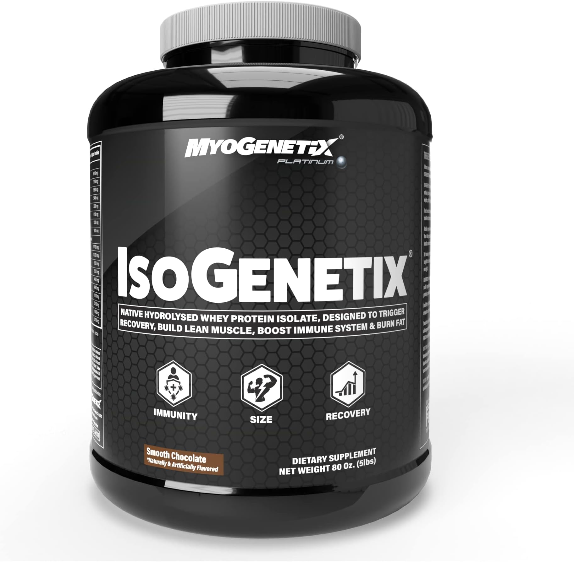 ISOGENETIX® | NATIVE HYDROLYSED WHEY PROTEIN ISOLATE | For Recovery, Size, Strength & Lean Muscle | Servings 76 | SMOOTH CHOCOLATE |