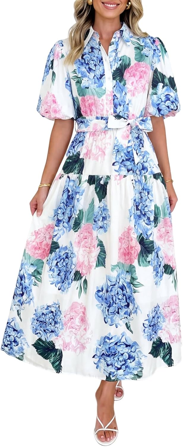Women's Summer Floral Maxi Dress Spring Wedding Guest Dress 2026