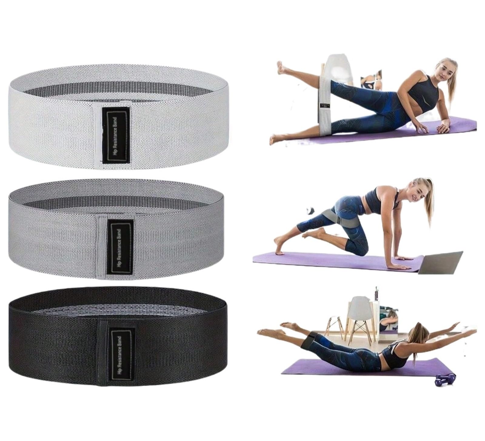FitnessbäNder Stoff-Widerstands-Hüft-Booty-Bänder