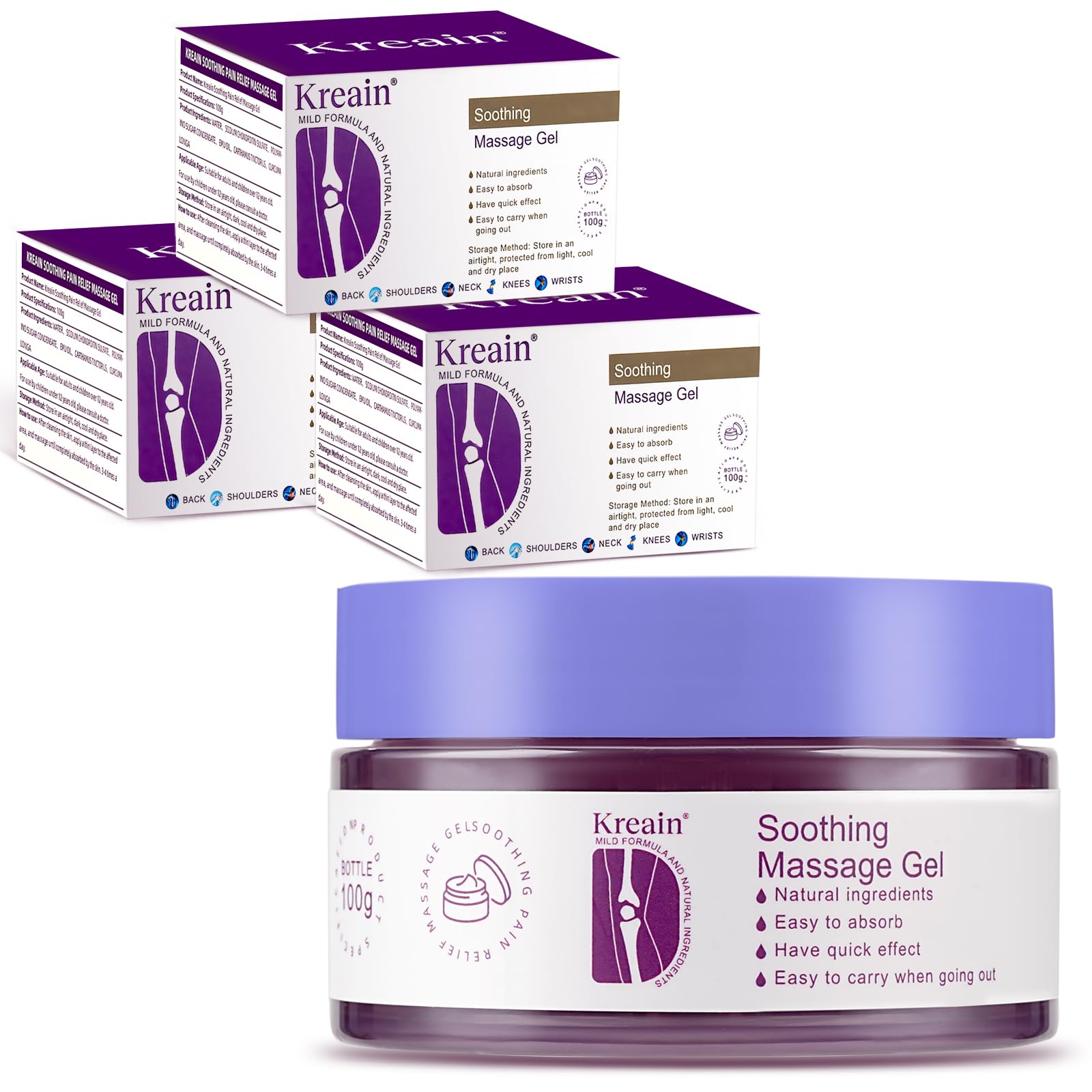 Amazon.com: KREAIN Joint & Muscle Soothing Massage Purple Gel