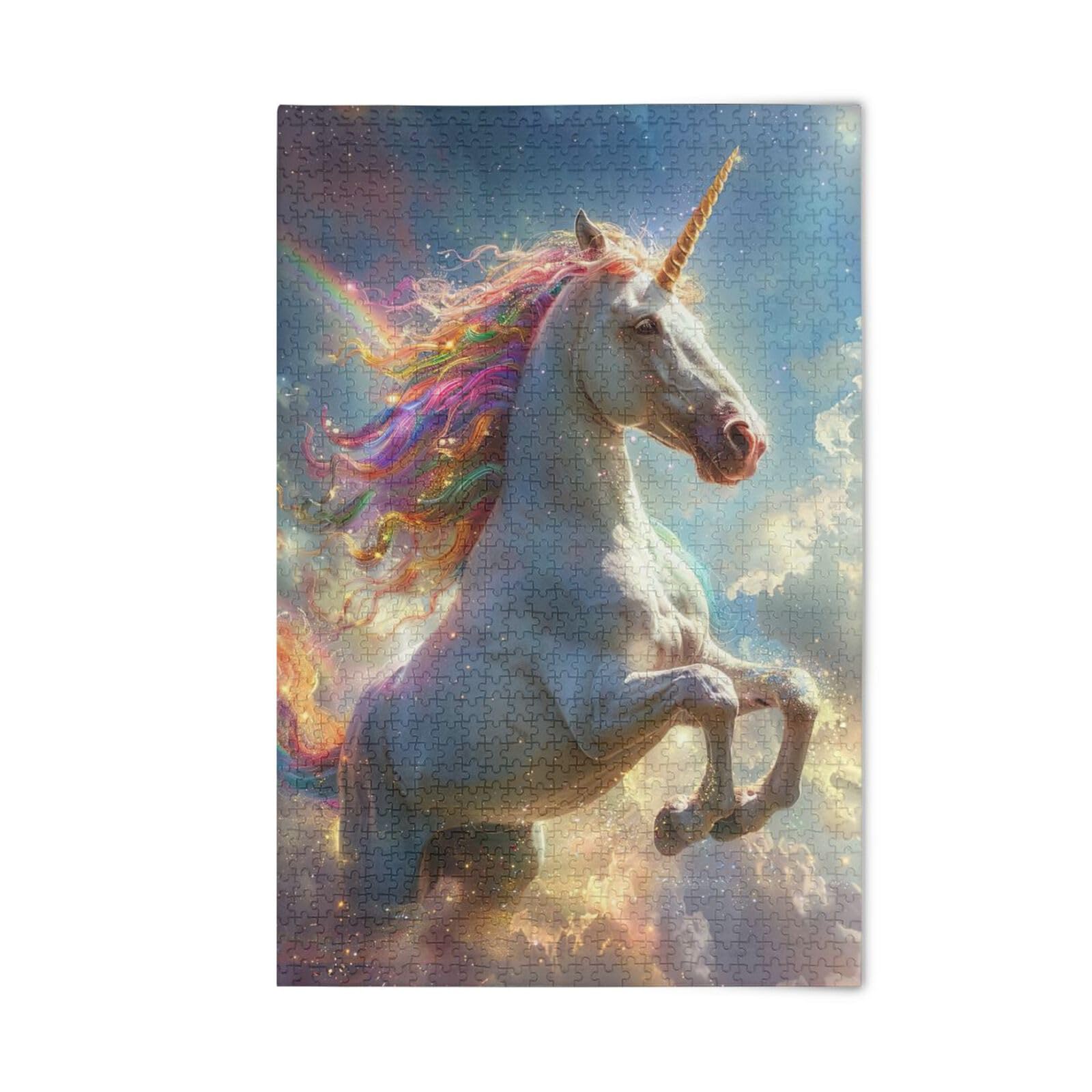 Amazon.com: Puzzles for Adults 500 Piece Cute Unicorn Rainbow Mane