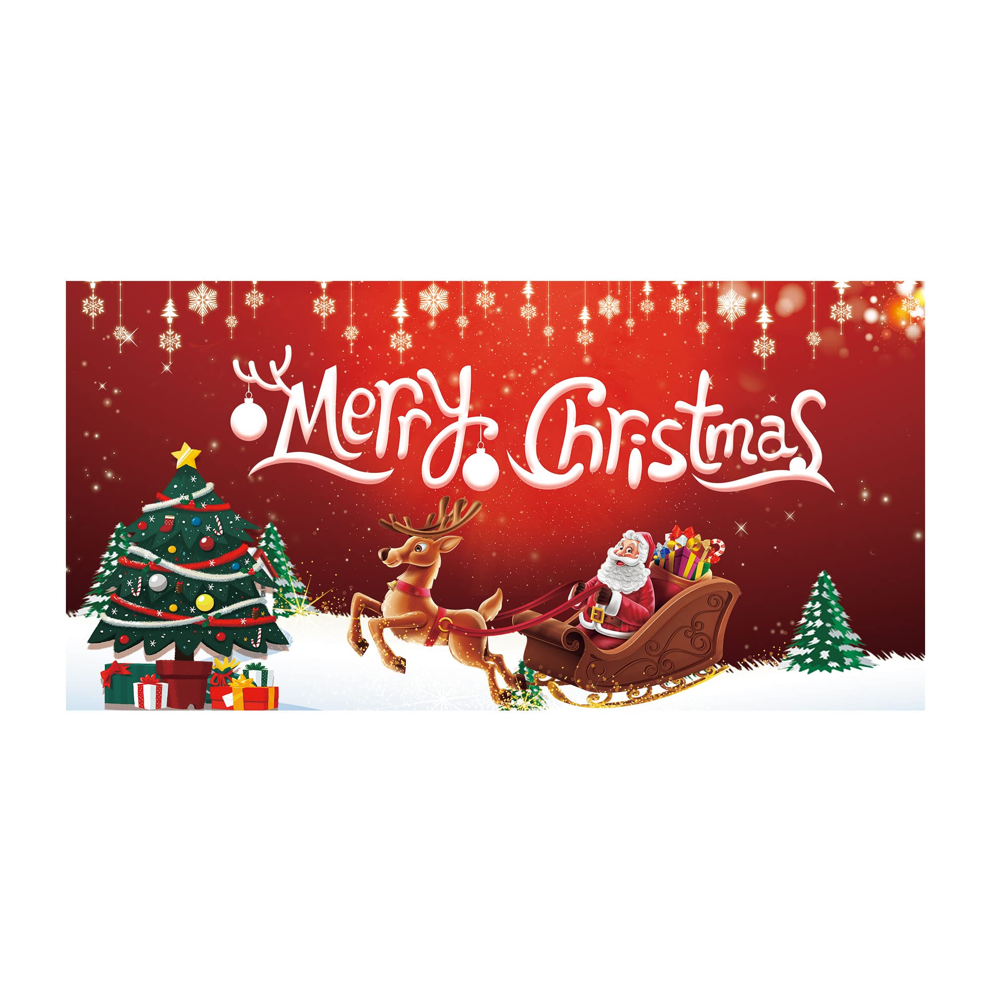 Merry Christmas Banner, Christmas Decoration Streamer, Merry Christmas Yard Large Sign Decor for Home Indoor Outdoor Party Decor Supplies (p20210609004)