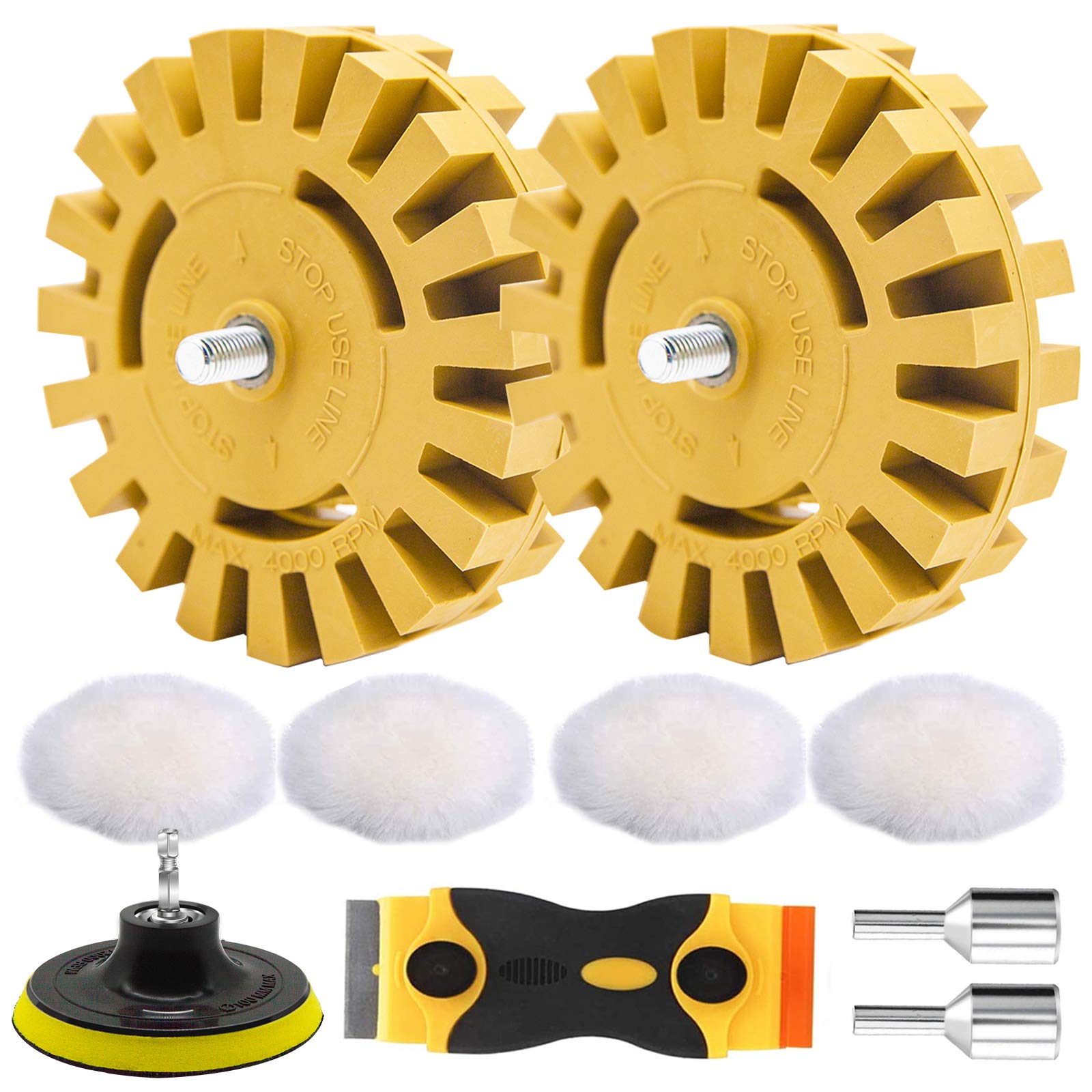 Buy STARHAND Eraser Wheel, 4 Inch Rubber Wheel, Decal Adhesive Remover