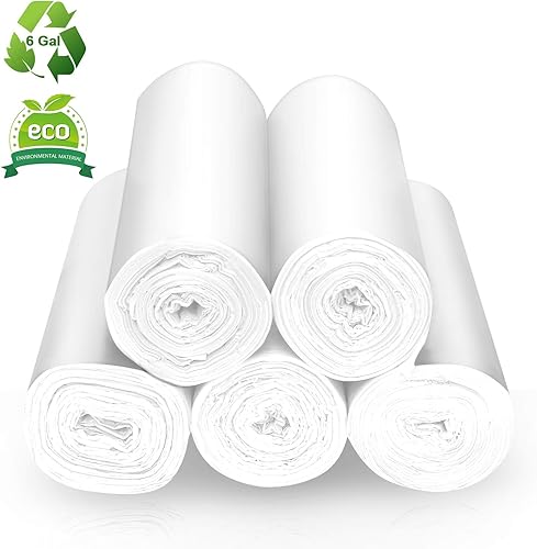 Vista 7 de Bolsas de basura biodegradables de 6 galones, 100 bolsas de basura compostables, bolsas de basura compostables, para oficina, baño, cocina, hogar