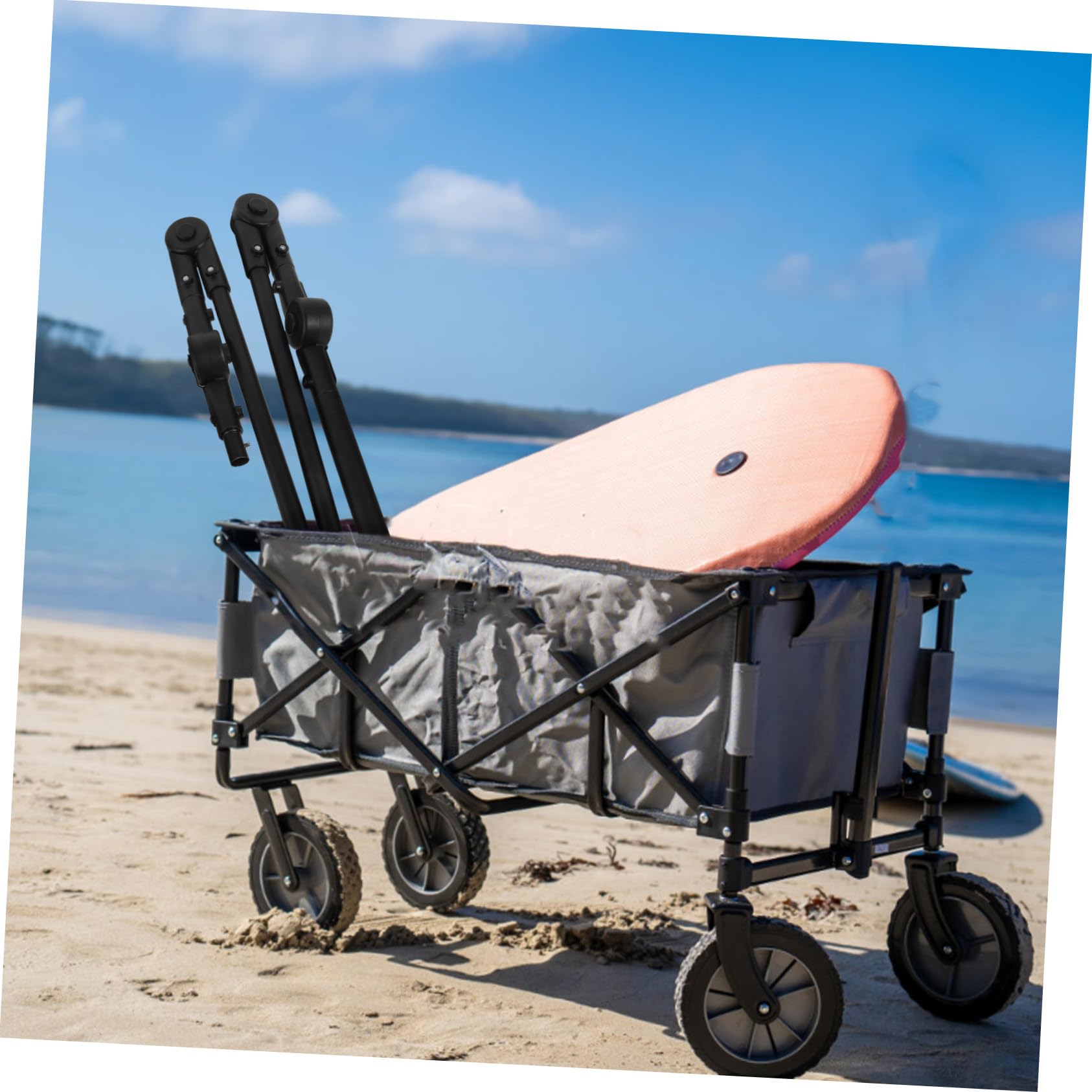 Klappbarer Handwagen mit Ziehwagen Funktion für Camping und Outdoor Faltbarer Strandwagen mit Stabilem Gestell und Einfachem Aufbau für Garten und Erholung