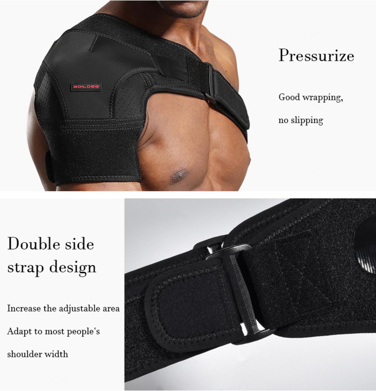 NIBHZ Tutore per Spalla - Immobilizzatore per Manicotto di Compressione della Spalla e Fascia di Supporto per Cuffia dei Rotatori Strappata, Dolore alla Spalla,Right