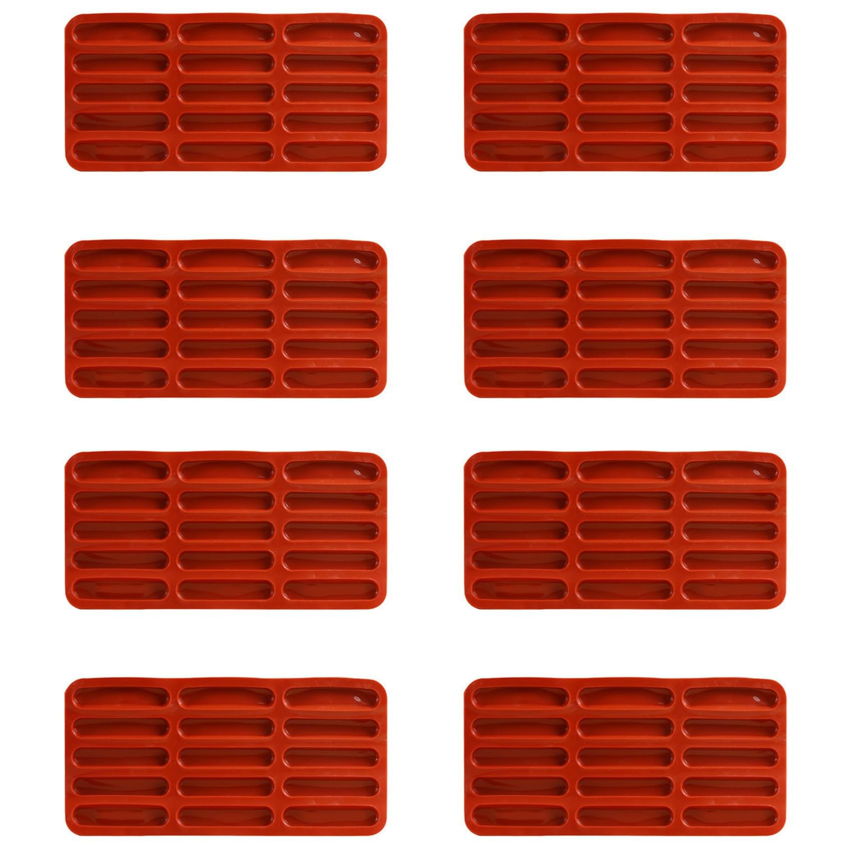 Hndhbfgrt 8X Tiramisu Finger Biscuit Silicone Mould,15 Cavities Cereal Bars Baking Mould,Chocolate Bar Mold