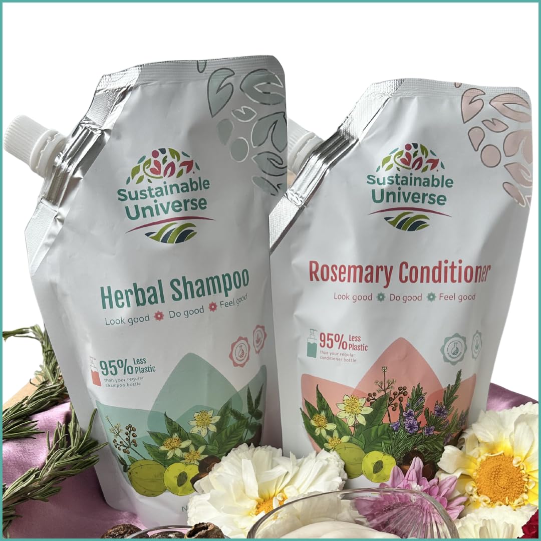 Combo - Herbal Shampoo & Rosemary Conditioner (250ml+250ml), Hair Growth, Anti-Hair Fall, Anti Dandruff, Sulfate Paraben & Silicone Free, All Hair Types, Men & Women, Natural Extract, UV-Protection-image-38