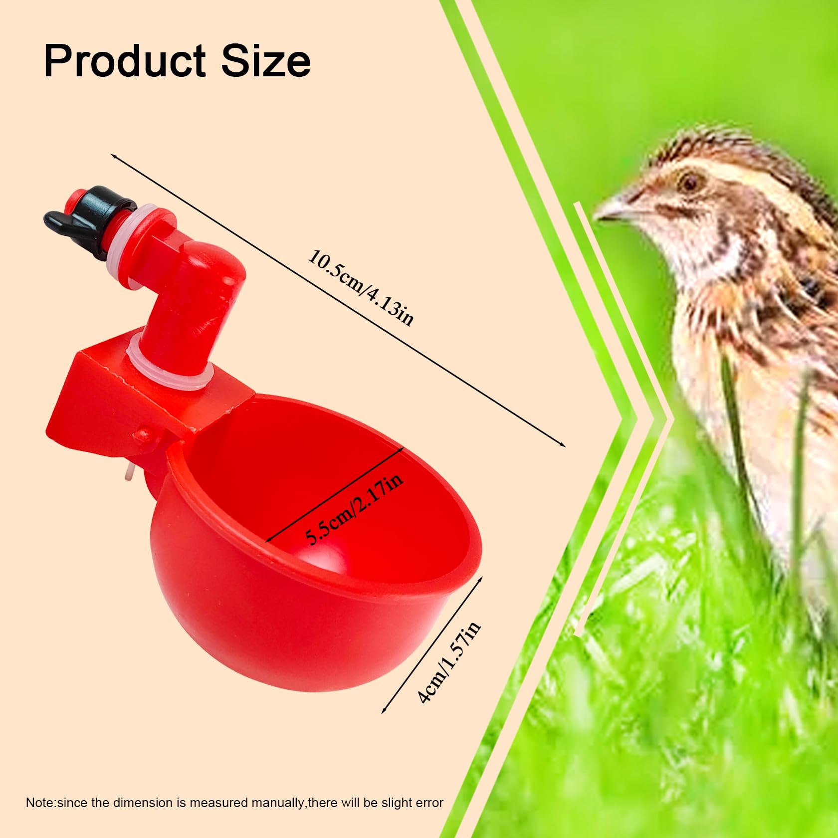 Sistema de riego automático para pollitos, 1 litro, vaso de riego automático para aves de corral, utilizado para jaulas (2)