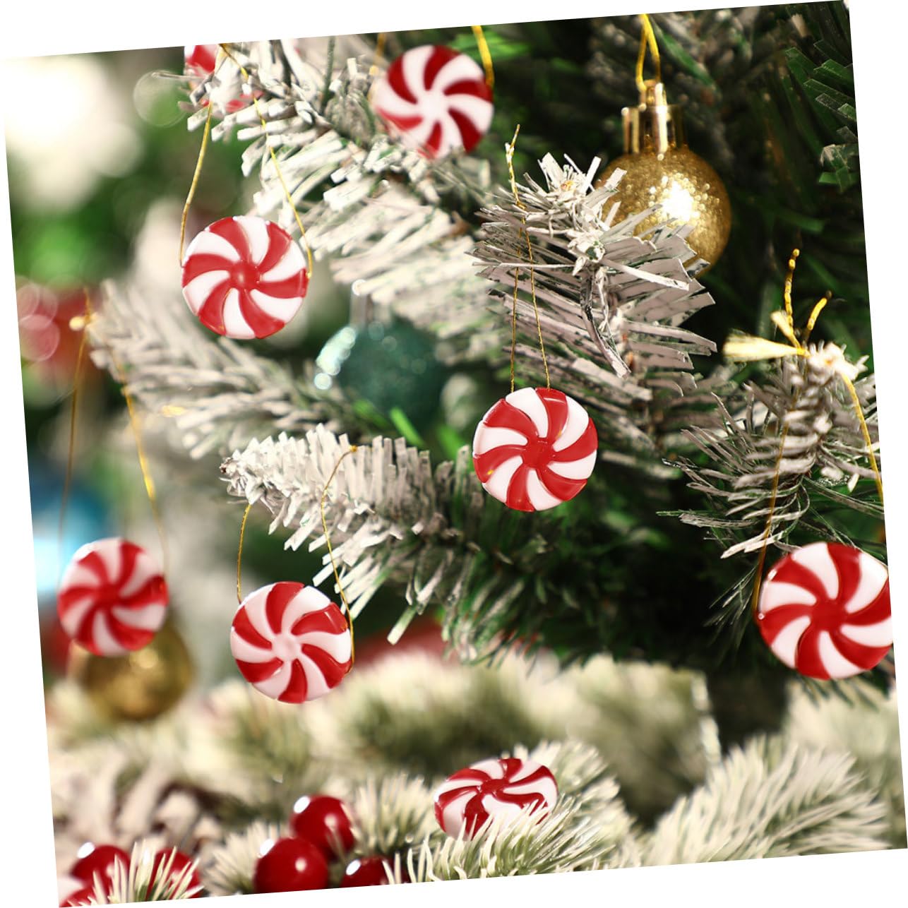 7 Sätze Süßigkeiten-weihnachtsdekorationen Bausätze Abnehmbare Dekorationen Weihnachtsbaum Süßigkeiten Weihnachtshandwerk Weihnachtsauswahl Acryl Rot 50 Stück * 7 IMIKEYA