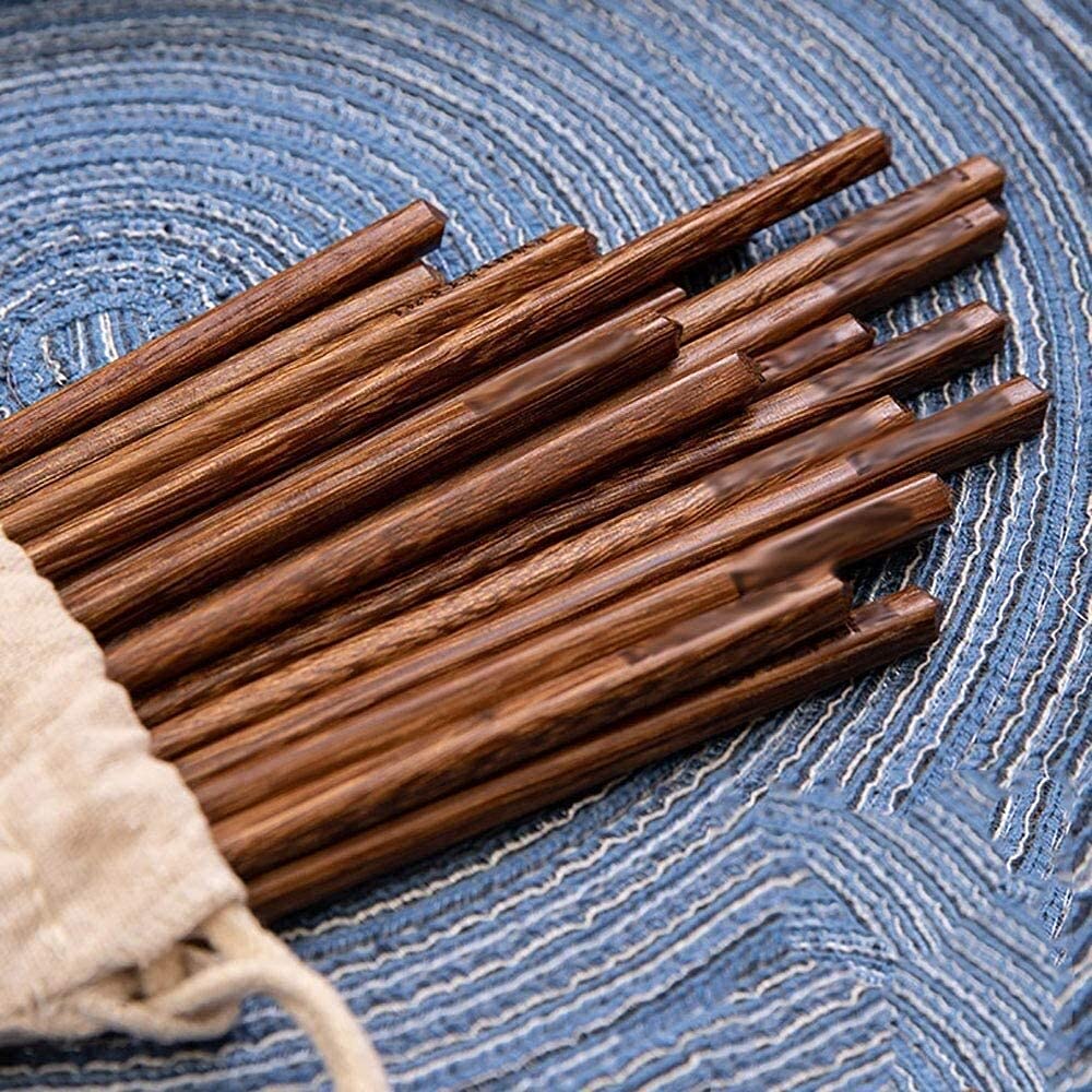 Palillos chinos reutilizables aptos para lavavajillas Palillos chinos Chopst Palillos chinos de madera reutilizables Palillos de madera aptos para lavavajillas, paquete de 10 Salud natural para coci