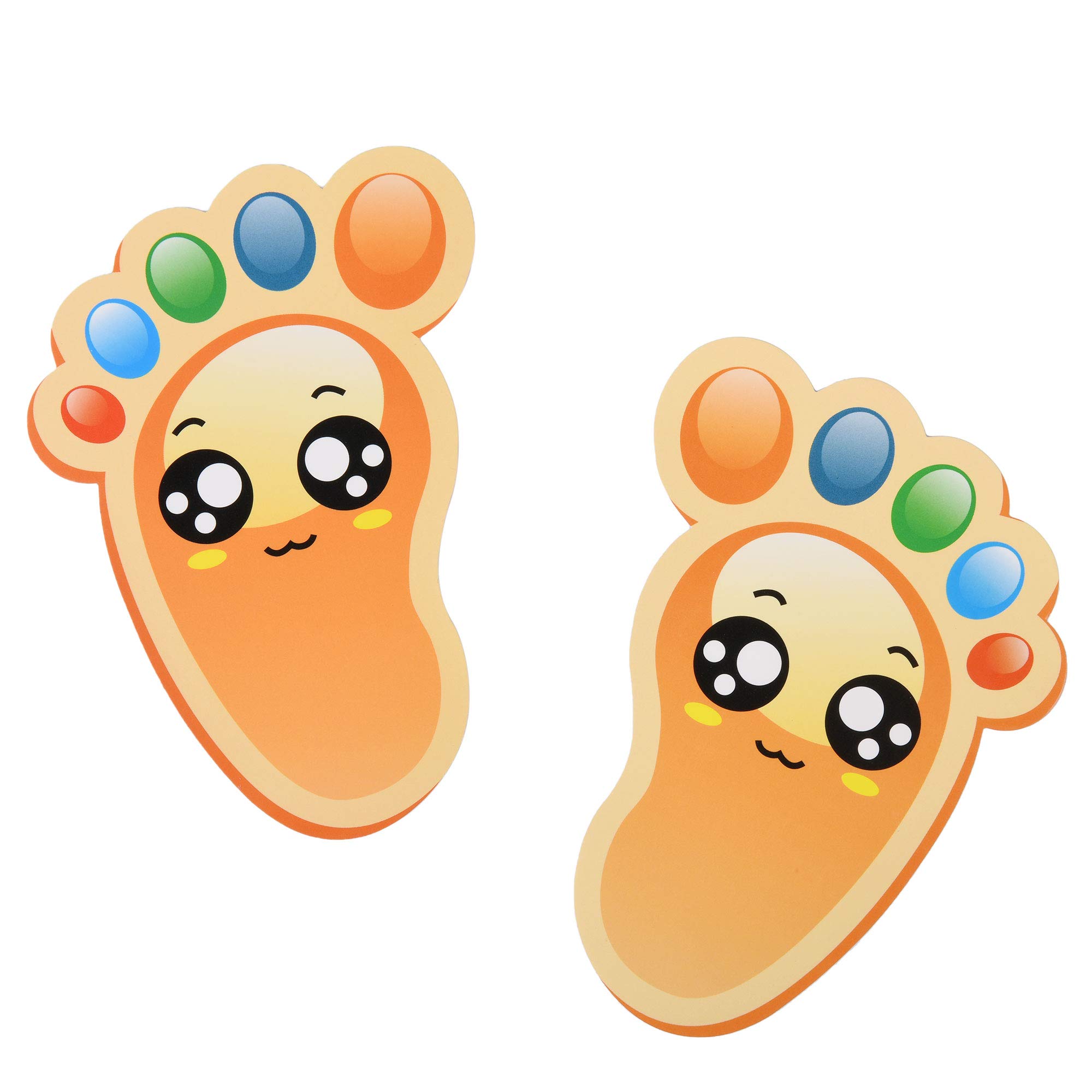 15-Pair Cartoon Animal Footprint Stickers - Self-Adhesive Floor Decals For Kids Room & Party (Tiger Orange) - View #4