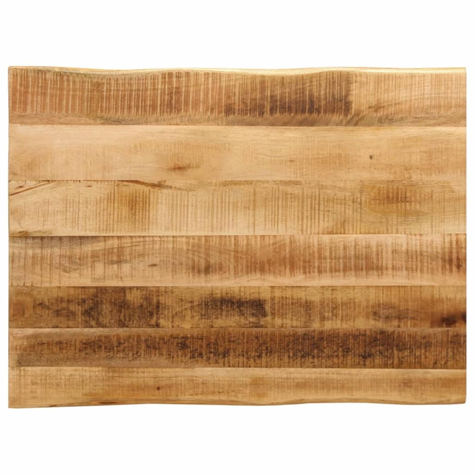 Gecheer Piano Tavolo Bordi Vivi 90x60x3,8cm Legno Massello Mango Grezzo