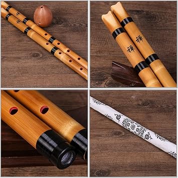 White Bamboo Japanese Shakuhachi, Professional Quality, Can Play A Variety of Repertoires, Ethnic Musical Instrument, Suitable for Beginners and Professional Performances,Black