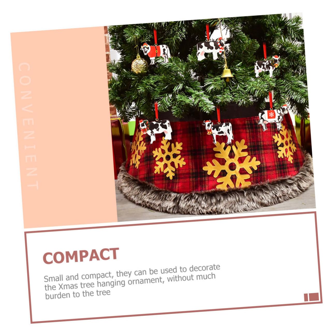 12 STK Kuh Weihnachtskugeln Christbaumschmuck Zum Aufhängen Weihnachtsparty-Dekoration Weihnachtsbaum-Kuh-Ornamente Unvollendeter Kuh-anhänger Grüne Dekorationen Festschmuck Harz IMIKEYA