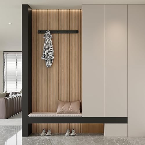 Miniatura 4 de Yutianli Panel de pared de PVC para despegar y pegar, 236 x 15.7 pulgadas, panel de listones de madera de roble artificial, autoadhesivo,