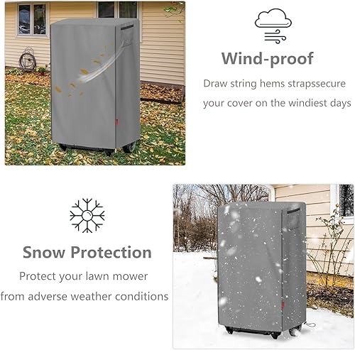 Miniatura 7 de Cubierta para cortacésped, cubierta de almacenamiento inalámbrica para cortadora de césped impermeable, se adapta a cortacésped plegable de 20