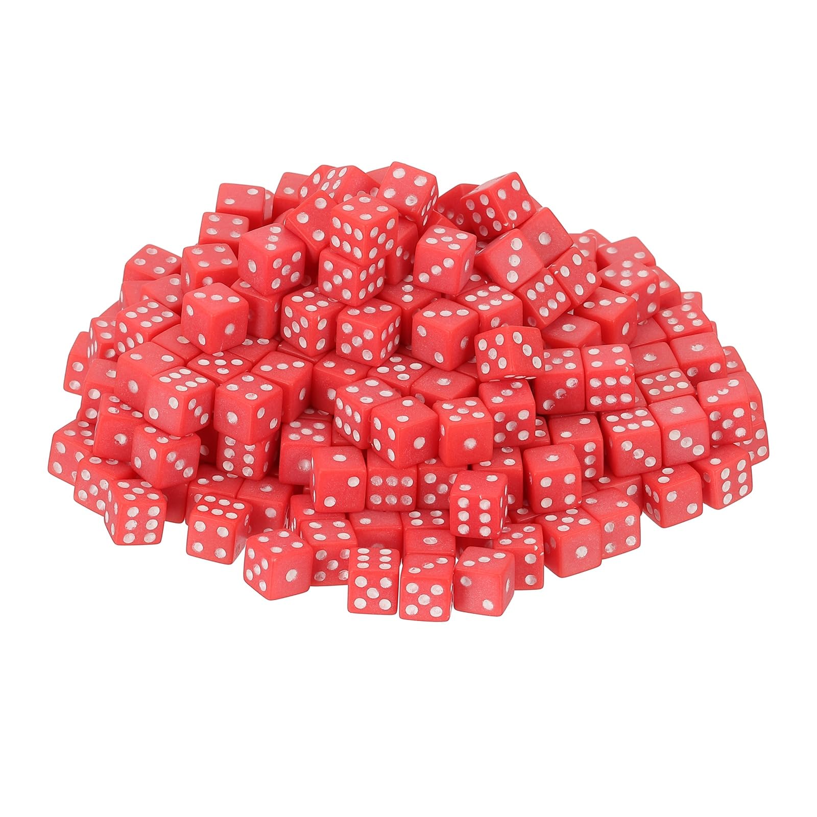 sourcing map 250Pcs Mini Dice, 8mm/0.31" Acrylic Tiny Six Side Game Dot Square Dice Bulk for Table Board Game Party Activities, Red/White — image 1