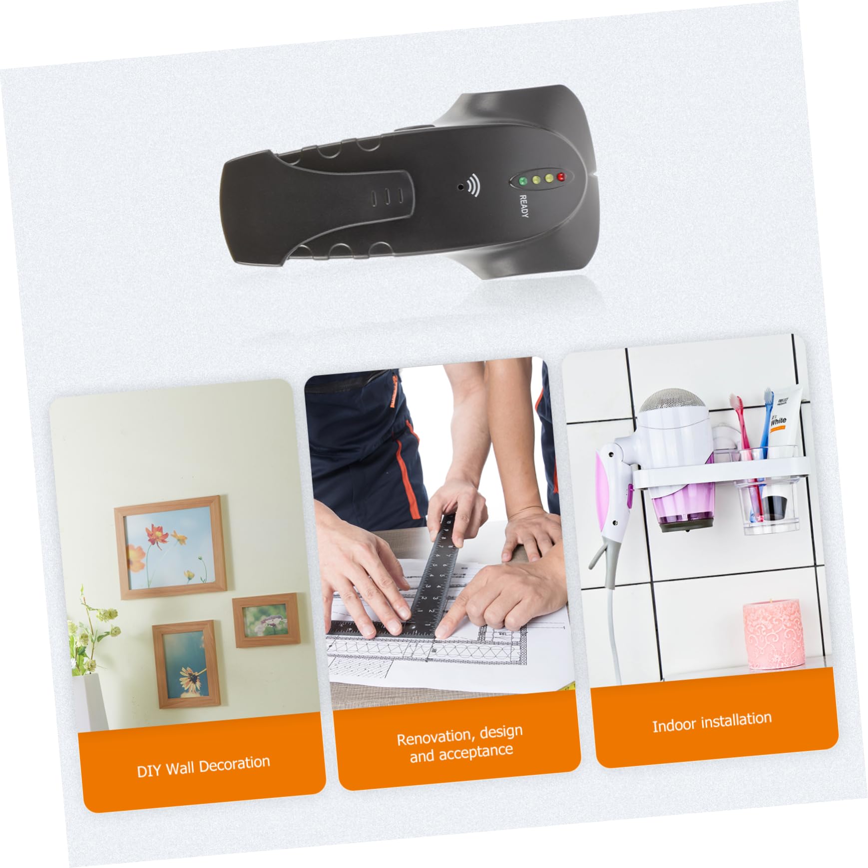 Artibetter 2pièces Détecteur De Murs Électronique Avec Led Et Sonore Scanner De Métaux Et Câbles Détecteur De Montants Et Pour Murs Plafonds Et Sols